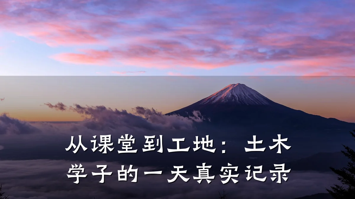 从课堂到工地：土木学子的一天真实记录