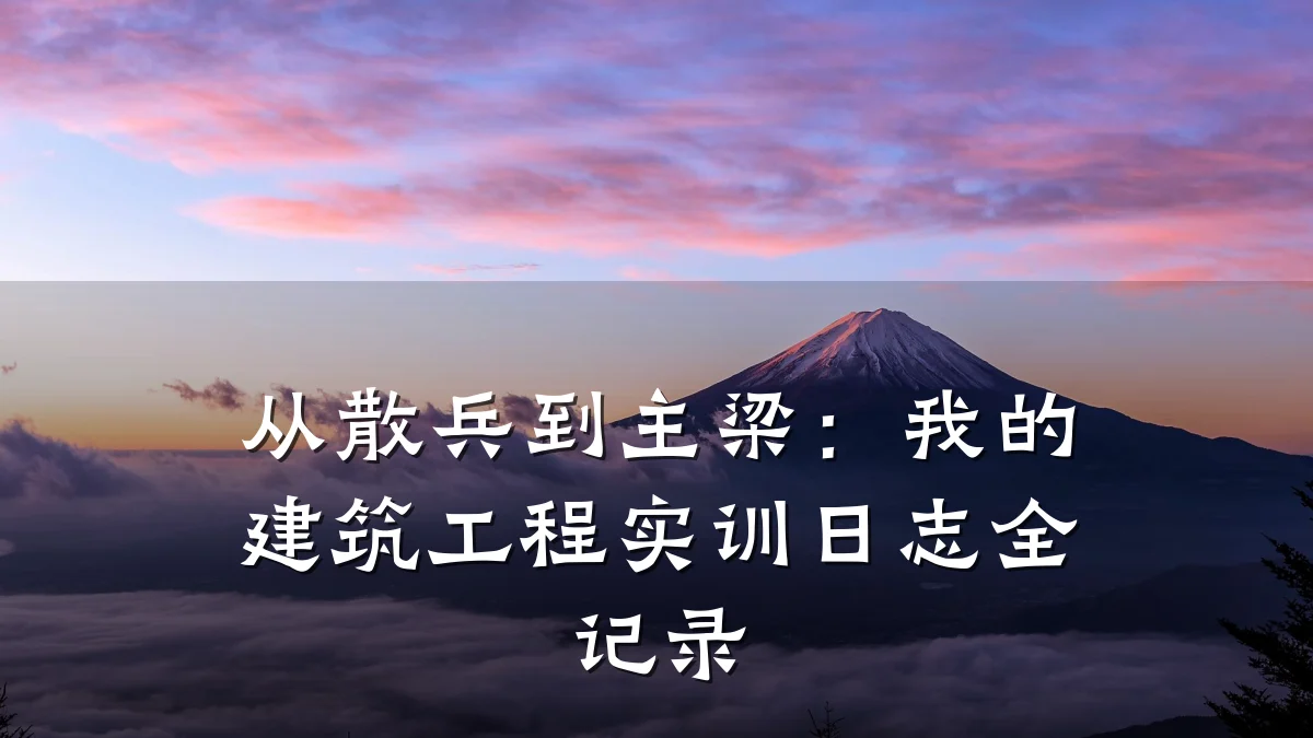 从散兵到主梁：我的建筑工程实训日志全记录
