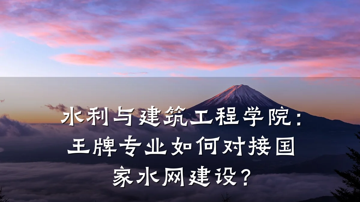 水利与建筑工程学院:王牌专业如何对接国家水网建设?
