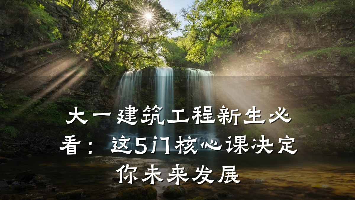 大一建筑工程新生必看:这5门核心课决定你未来发展