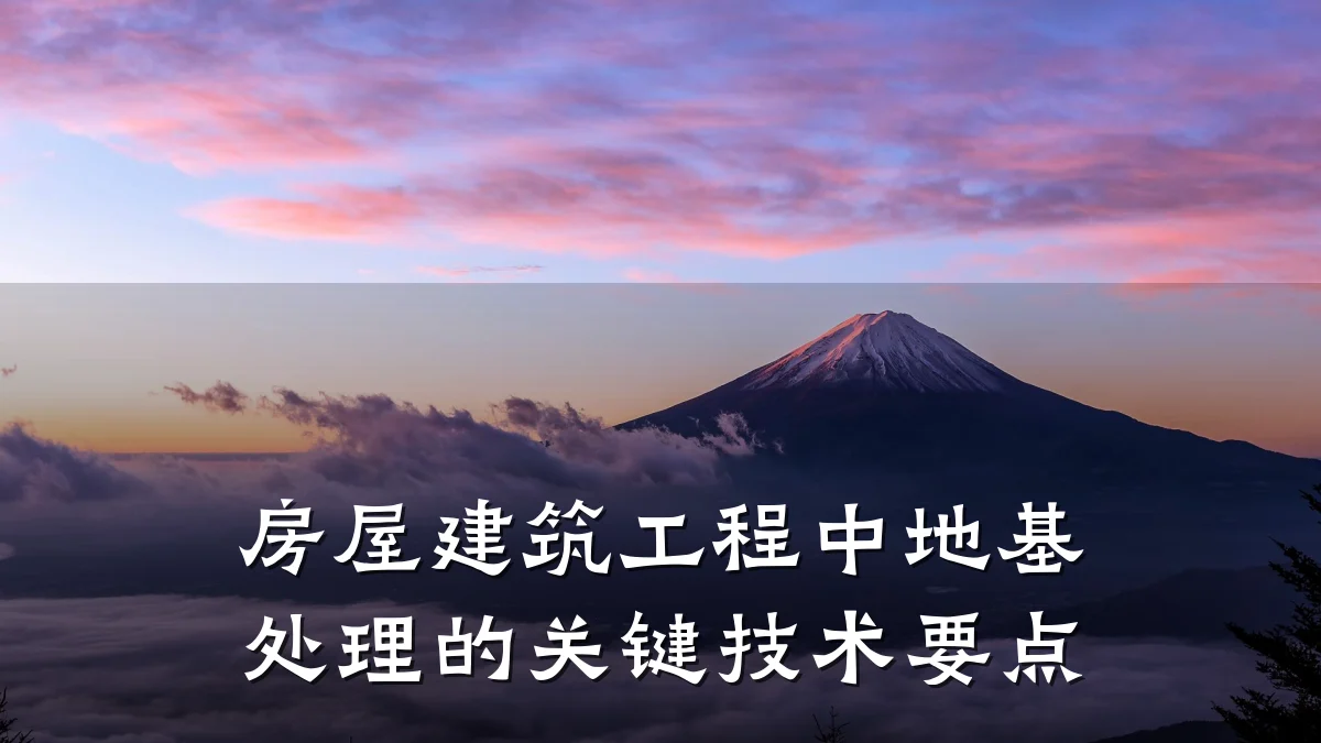房屋建筑工程中地基处理的关键技术要点