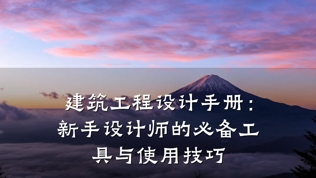 建筑工程设计手册：新手设计师的必备工具与使用技巧