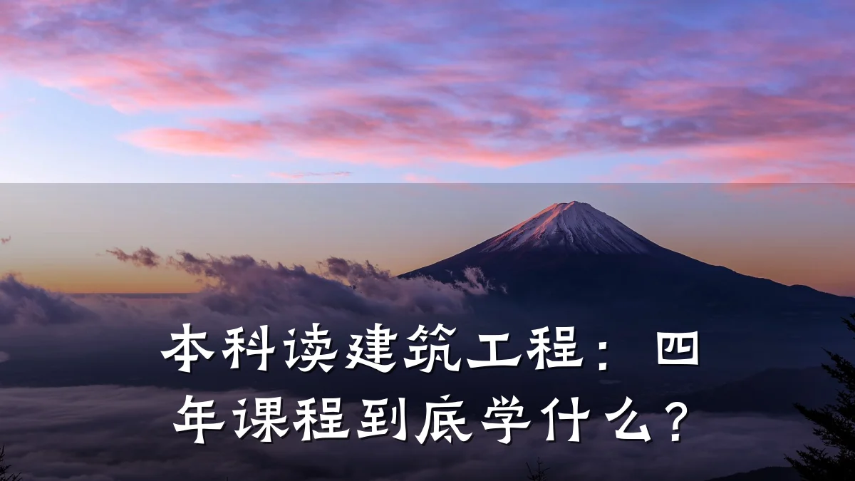 本科读建筑工程:四年课程到底学什么?