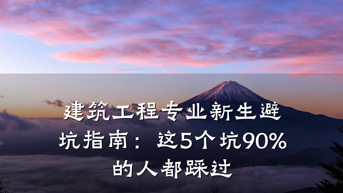 建筑工程专业新生避坑指南:这5个坑90%的人都踩过