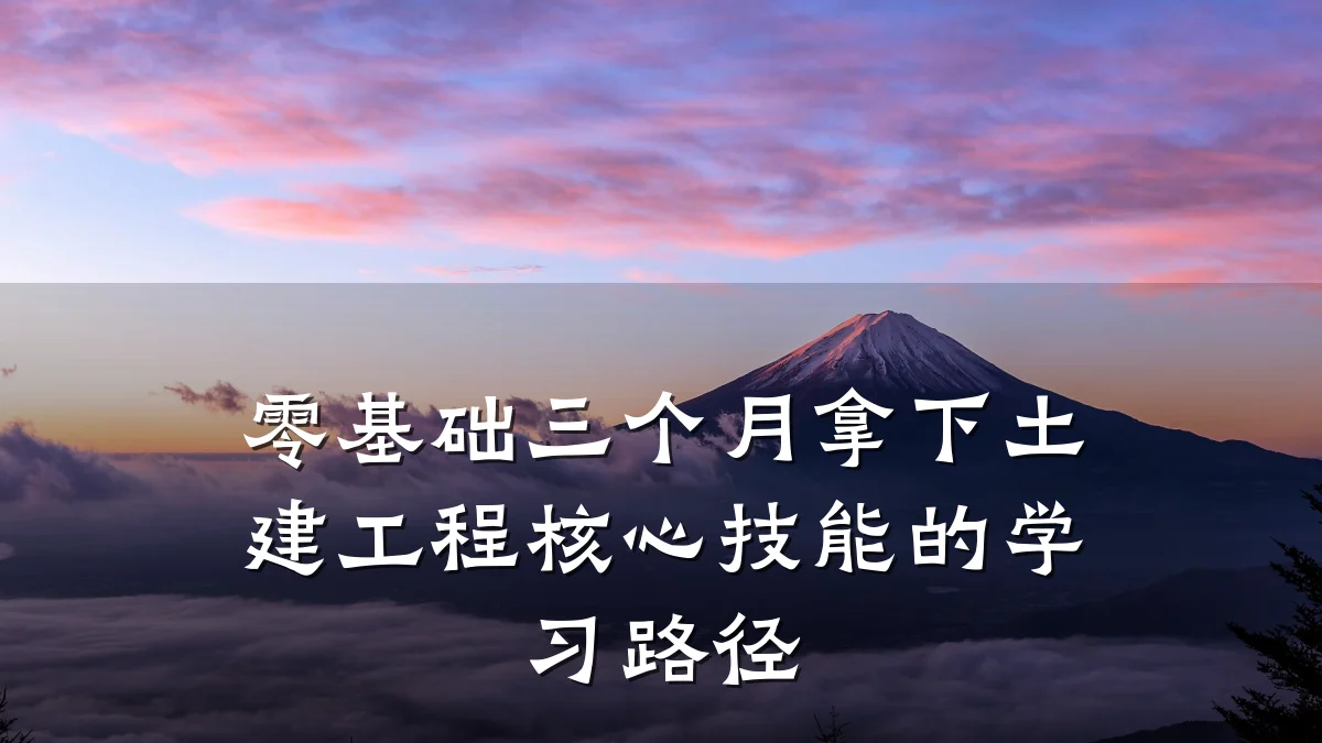 零基础三个月拿下土建工程核心技能的学习路径
