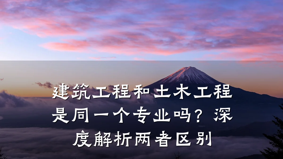 建筑工程和土木工程是同一个专业吗?深度解析两者区别
