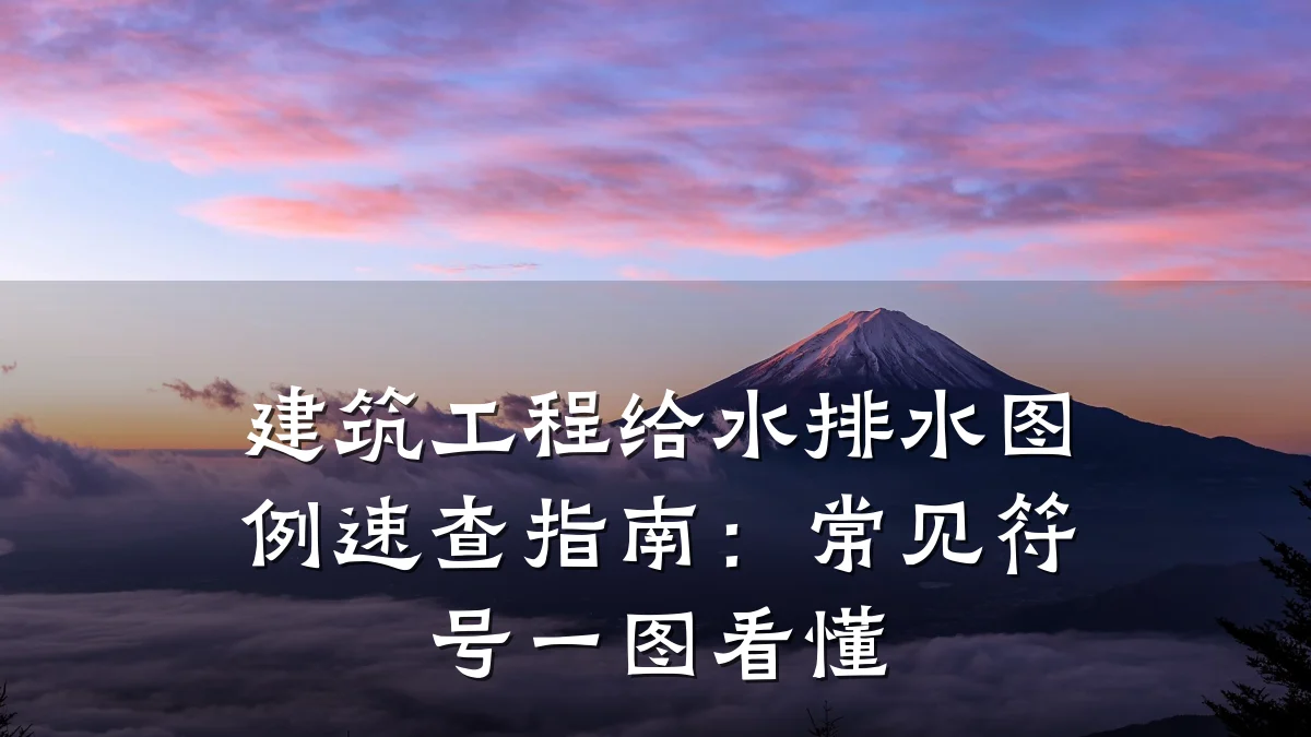 建筑工程给水排水图例速查指南:常见符号一图看懂