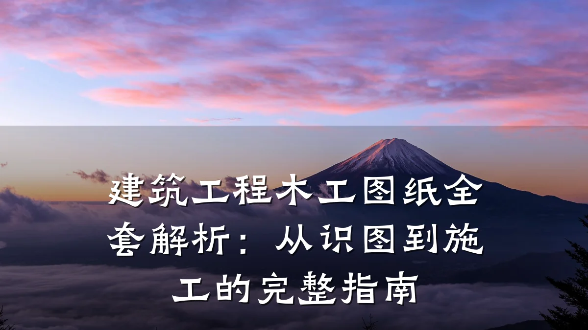建筑工程木工图纸全套解析：从识图到施工的完整指南