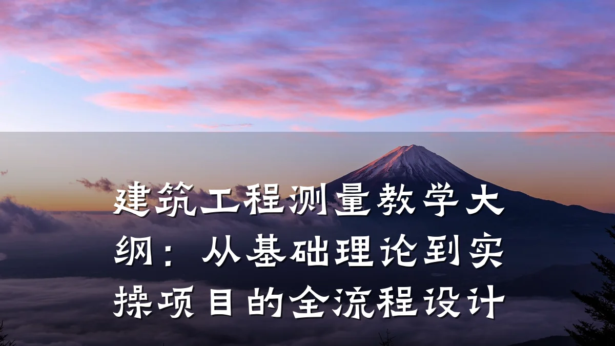 建筑工程测量教学大纲:从基础理论到实操项目的全流程设计