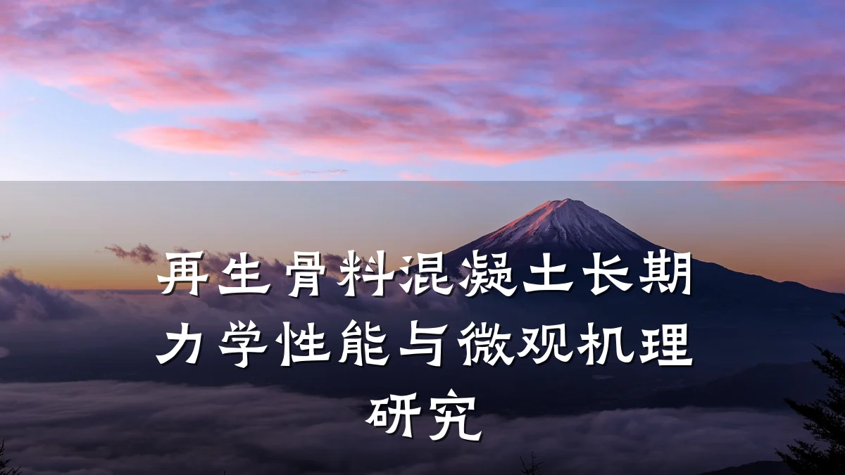再生骨料混凝土长期力学性能与微观机理研究