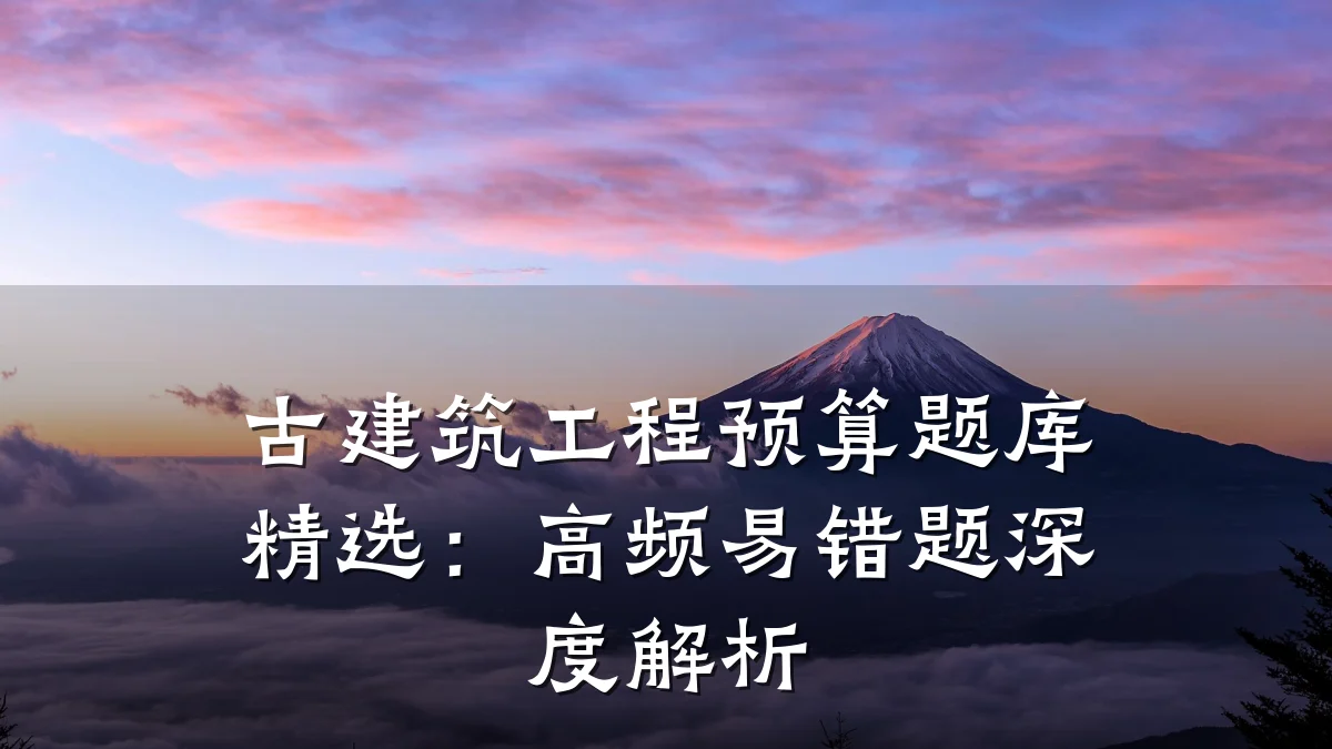 古建筑工程预算题库精选：高频易错题深度解析