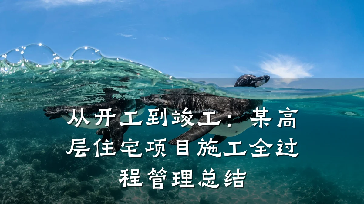 从开工到竣工:某高层住宅项目施工全过程管理总结