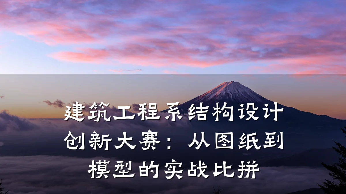 建筑工程系结构设计创新大赛:从图纸到模型的实战比拼
