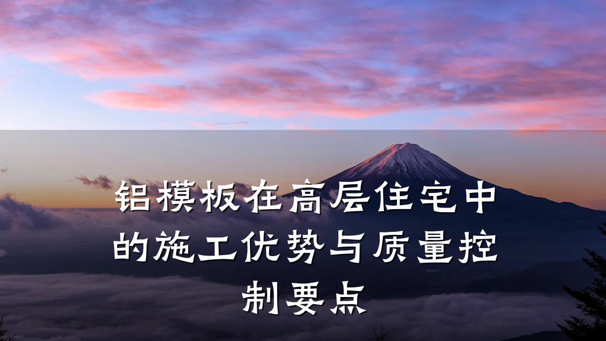 铝模板在高层住宅中的施工优势与质量控制要点