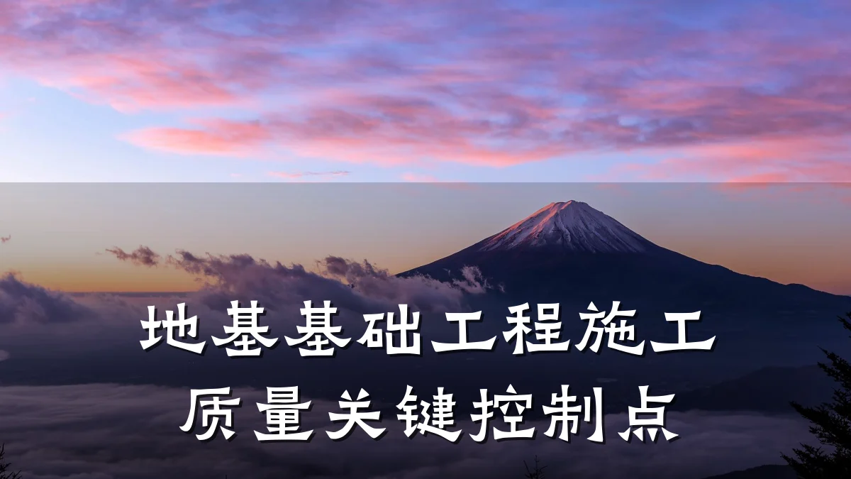 地基基础工程施工质量关键控制点