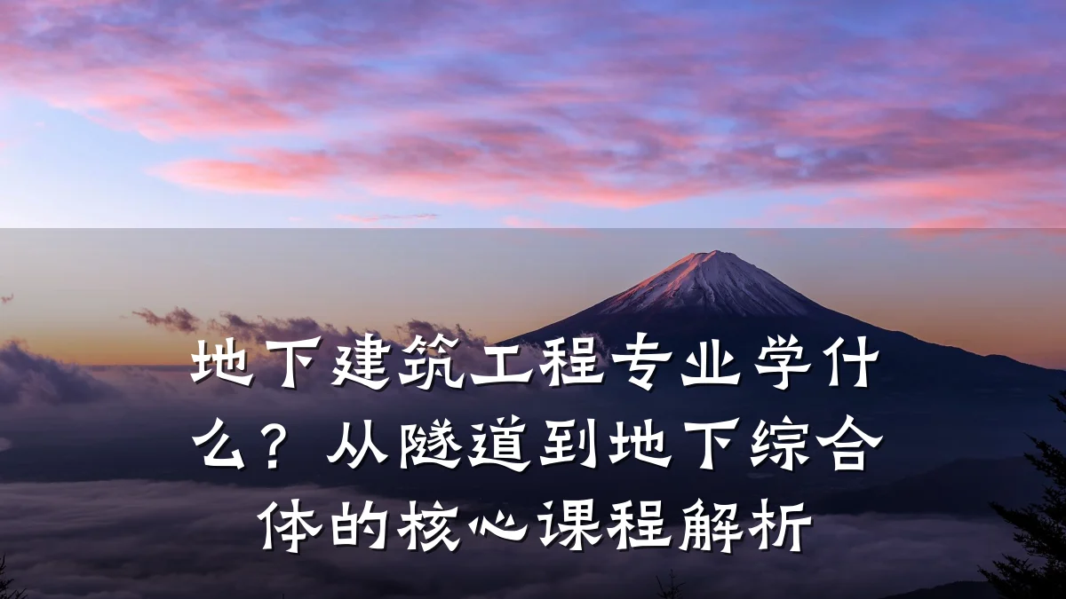 地下建筑工程专业学什么?从隧道到地下综合体的核心课程解析