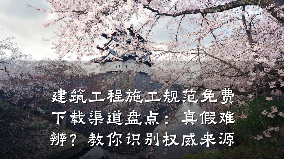 建筑工程施工规范免费下载渠道盘点：真假难辨？教你识别权威来源