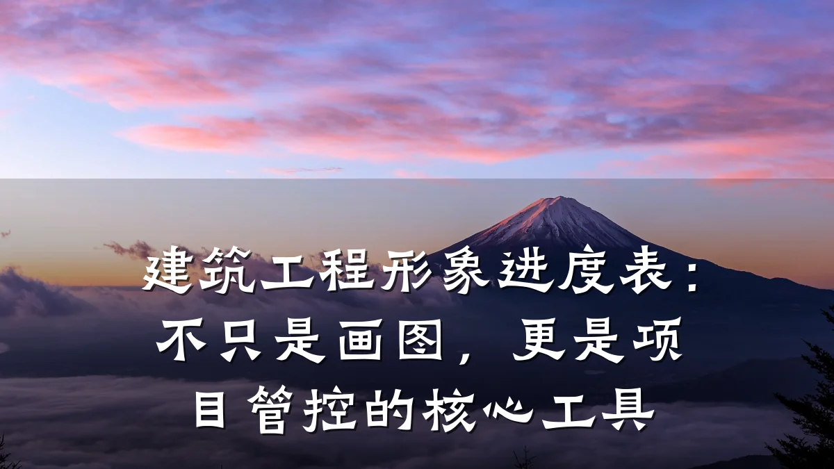 建筑工程形象进度表:不只是画图,更是项目管控的核心工具