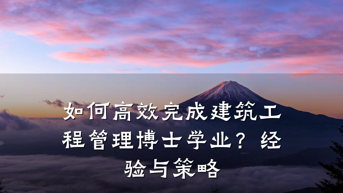 如何高效完成建筑工程管理博士学业?经验与策略