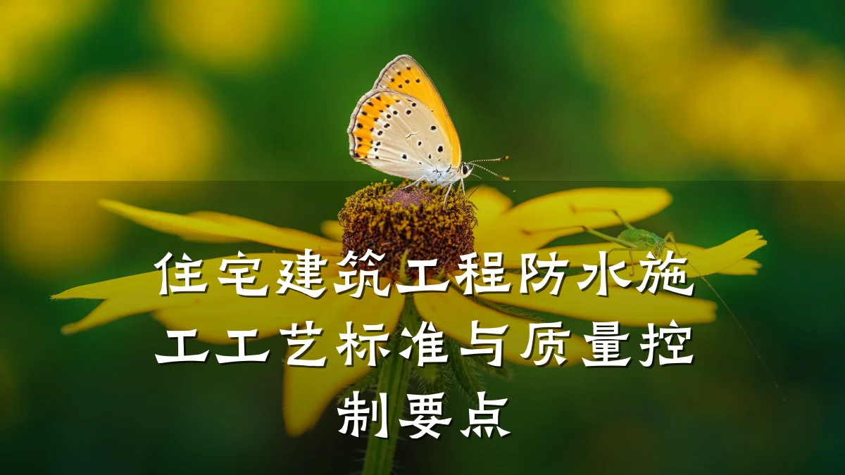 住宅建筑工程防水施工工艺标准与质量控制要点