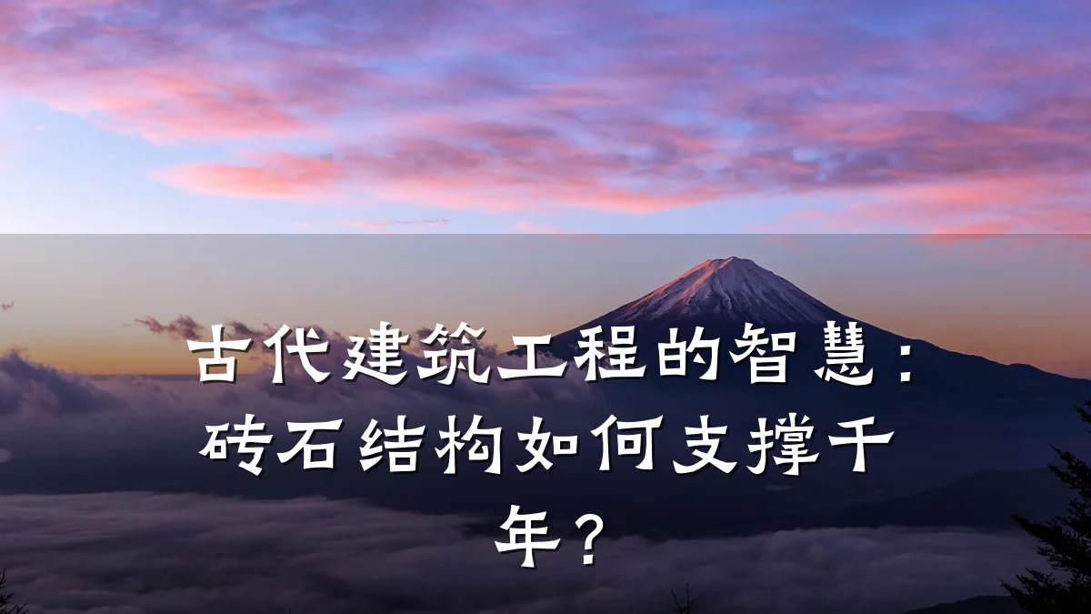 古代建筑工程的智慧:砖石结构如何支撑千年?