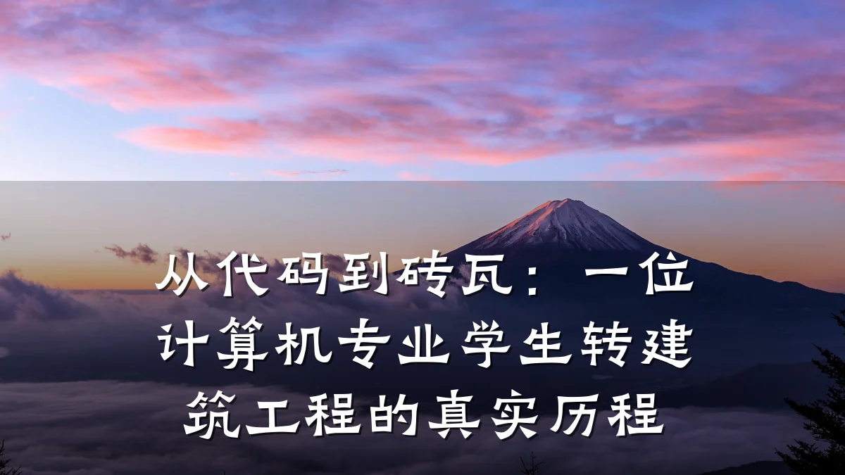 从代码到砖瓦:一位计算机专业学生转建筑工程的真实历程