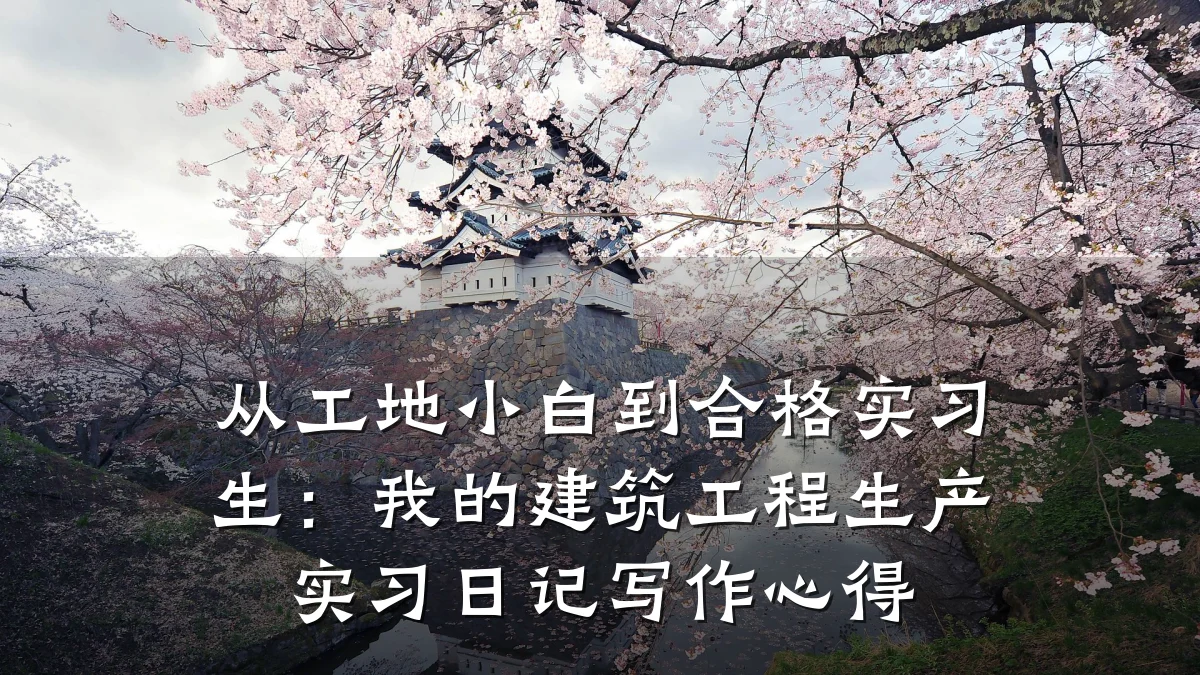 从工地小白到合格实习生：我的建筑工程生产实习日记写作心得