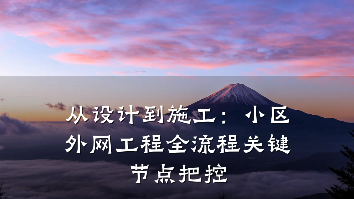 从设计到施工:小区外网工程全流程关键节点把控