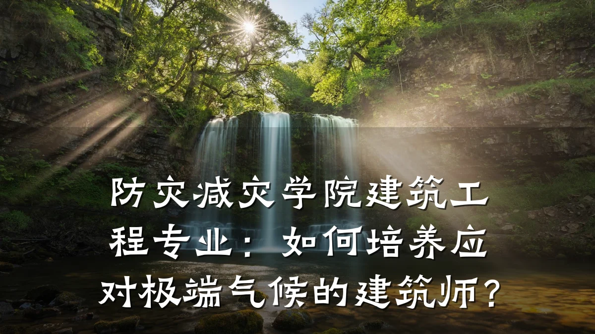 防灾减灾学院建筑工程专业:如何培养应对极端气候的建筑师?