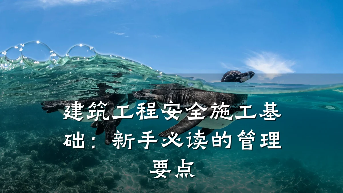 建筑工程安全施工基础:新手必读的管理要点
