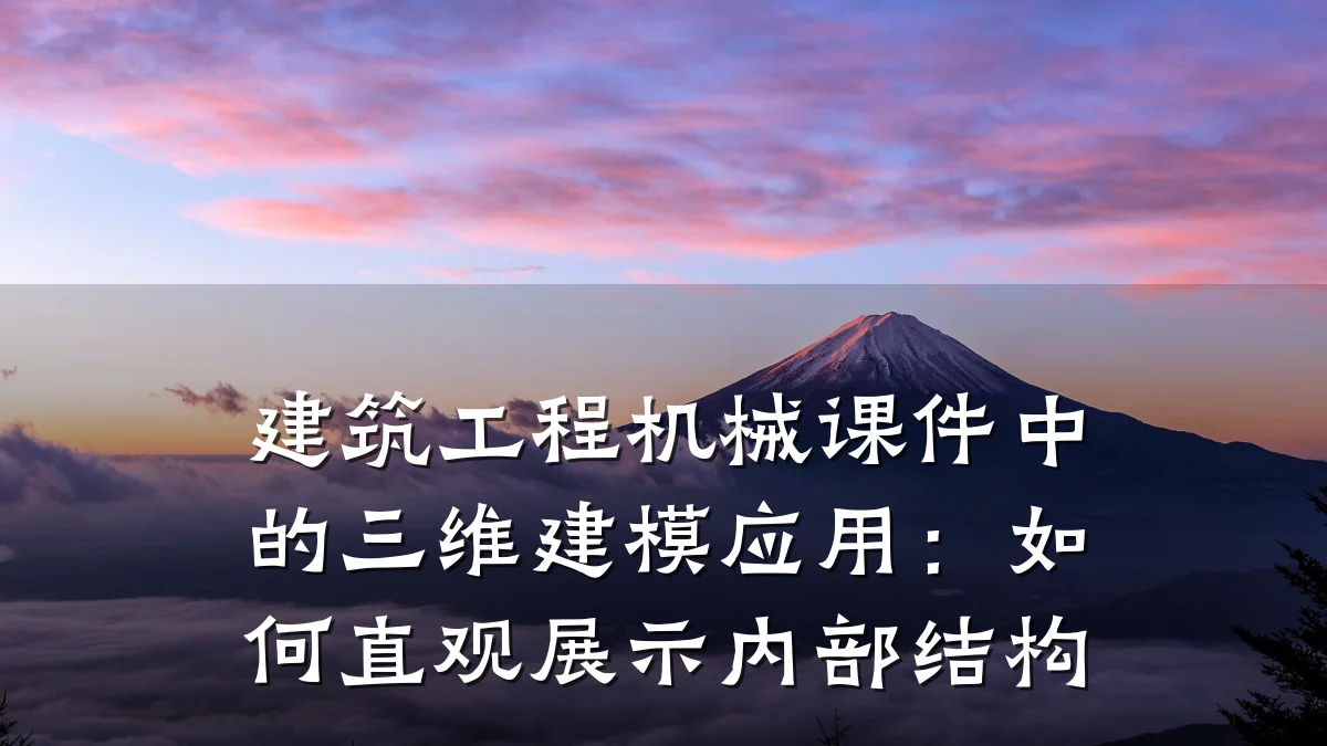 建筑工程机械课件中的三维建模应用:如何直观展示内部结构