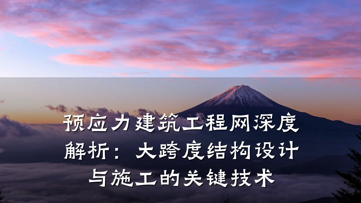 预应力建筑工程网深度解析:大跨度结构设计与施工的关键技术