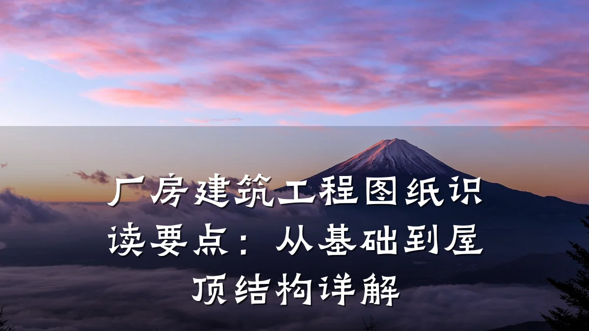 厂房建筑工程图纸识读要点:从基础到屋顶结构详解
