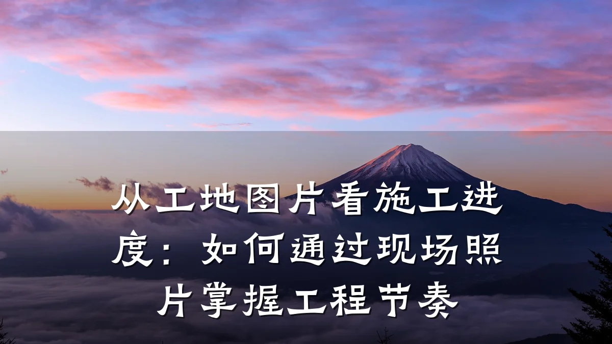 从工地图片看施工进度:如何通过现场照片掌握工程节奏