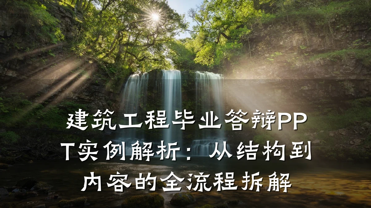 建筑工程毕业答辩PPT实例解析:从结构到内容的全流程拆解
