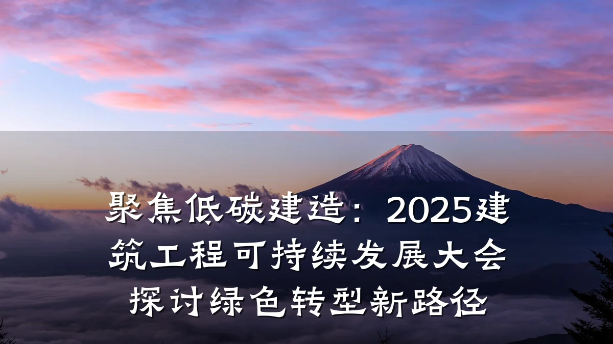 聚焦低碳建造:2025建筑工程可持续发展大会探讨绿色转型新路径