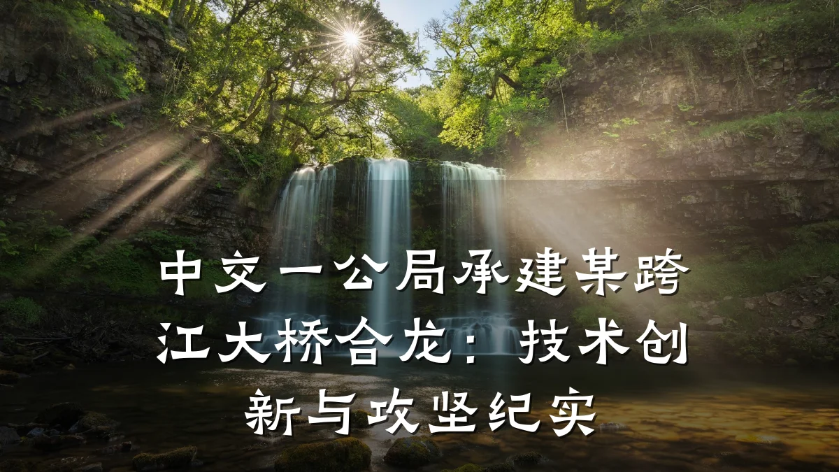 中交一公局承建某跨江大桥合龙:技术创新与攻坚纪实