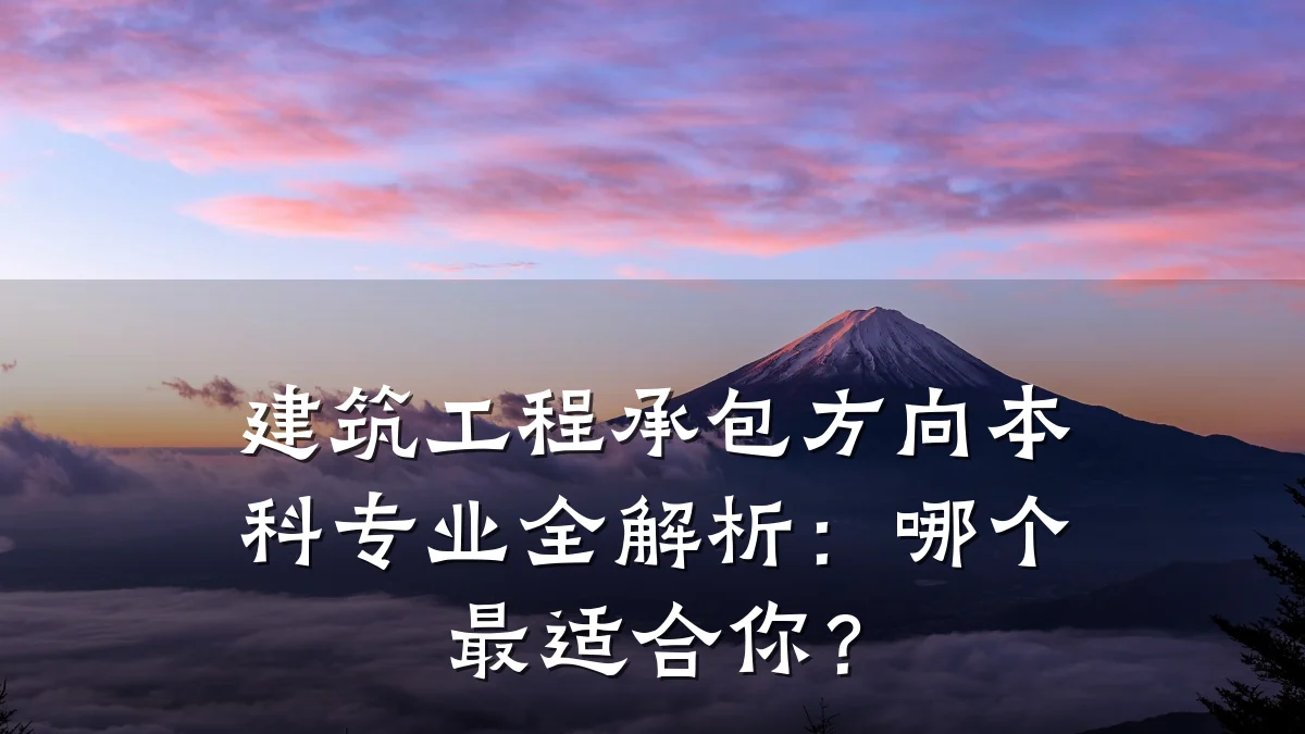 建筑工程承包方向本科专业全解析:哪个最适合你?