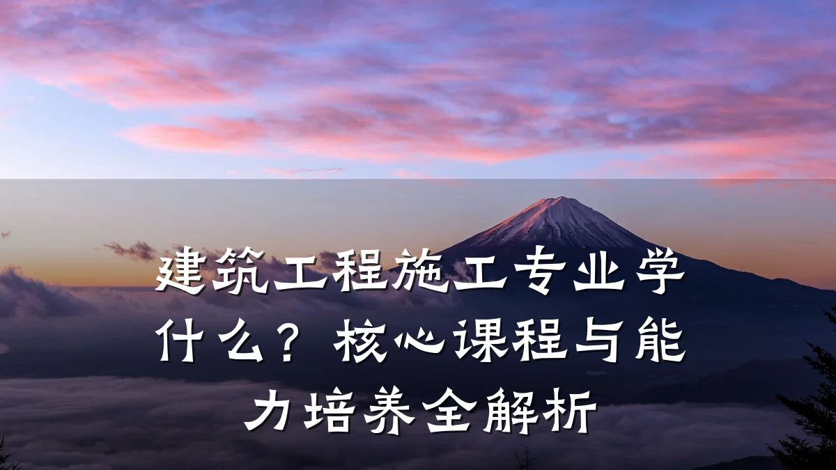 建筑工程施工专业学什么？核心课程与能力培养全解析