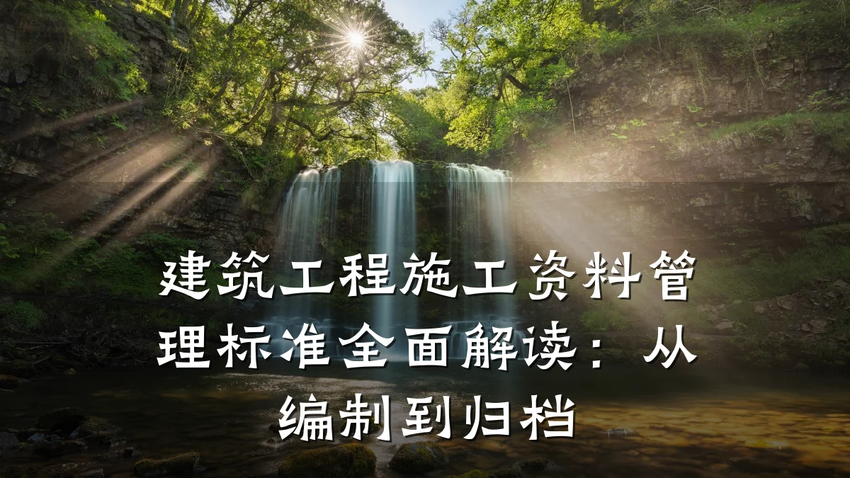 建筑工程施工资料管理标准全面解读:从编制到归档