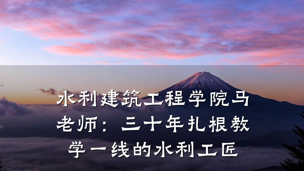 水利建筑工程学院马老师:三十年扎根教学一线的水利工匠
