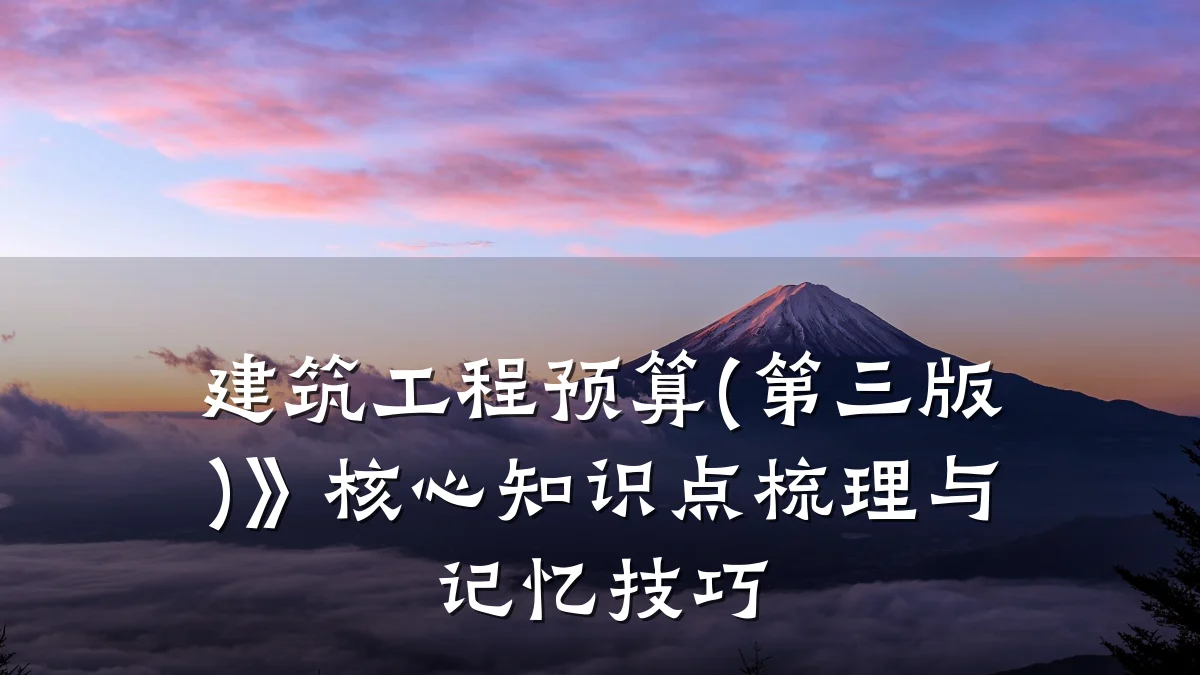 建筑工程预算(第三版)》核心知识点梳理与记忆技巧