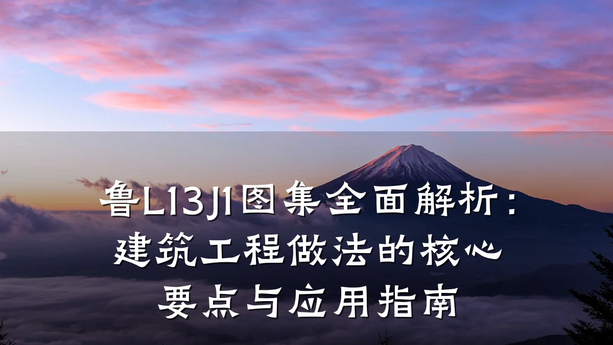 鲁L13J1图集全面解析:建筑工程做法的核心要点与应用指南