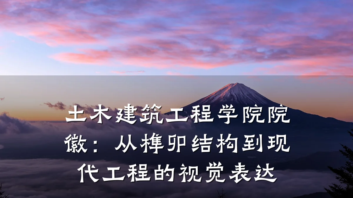 土木建筑工程学院院徽:从榫卯结构到现代工程的视觉表达