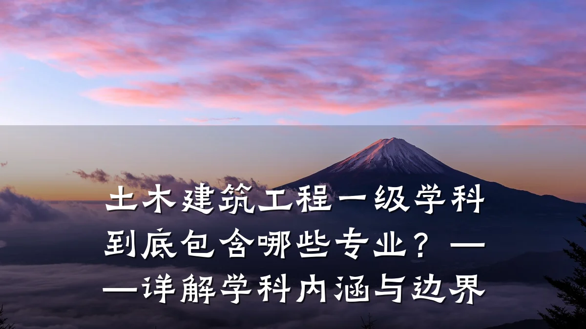 土木建筑工程一级学科到底包含哪些专业?——详解学科内涵与边界